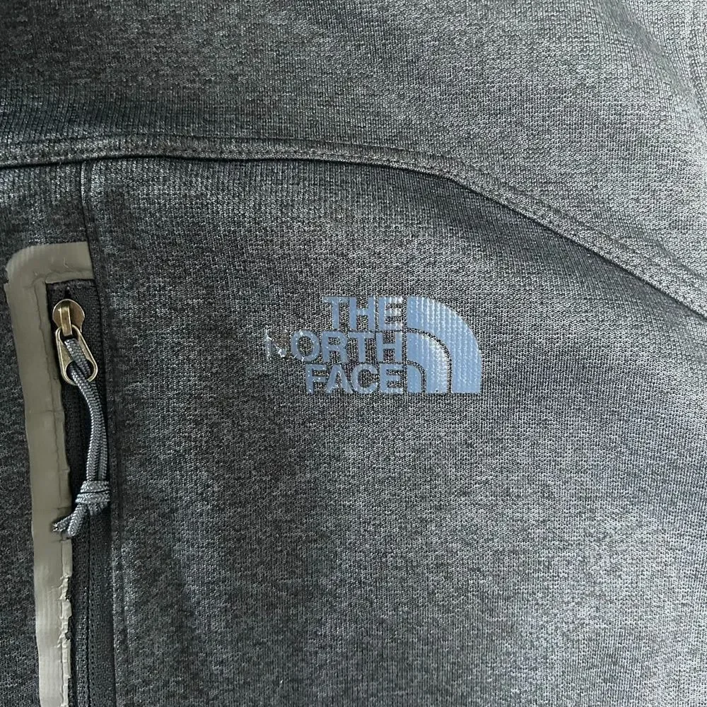 North Face 1/2 Zip Jacket Mens L Gray Fleece‎ Hiking Mid Layer